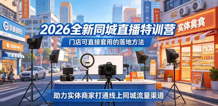 2026全新同城直播特训营，门店可直接套用的落地方法，助力实体商家打通线上同城流量渠道-汇课新知资源网