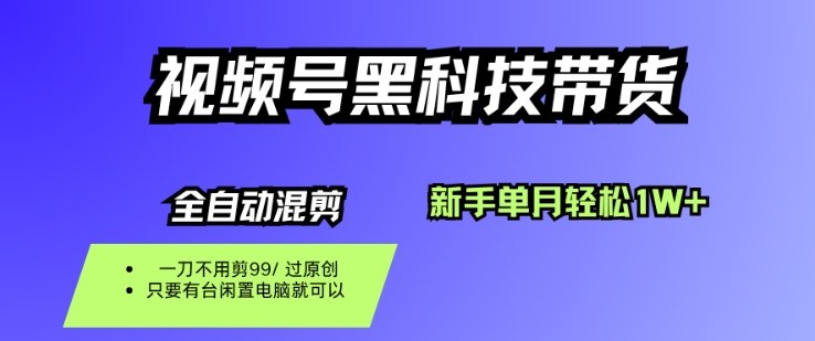 视频号黑科技短视频带货，新手一个月也1W+，纯搬运一刀不用剪，零投入【揭秘】-汇课新知资源网