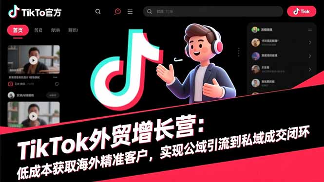 TikTok外贸增长营:低成本获取海外精准客户,实现公域引流到私域成交闭环-汇课新知资源网