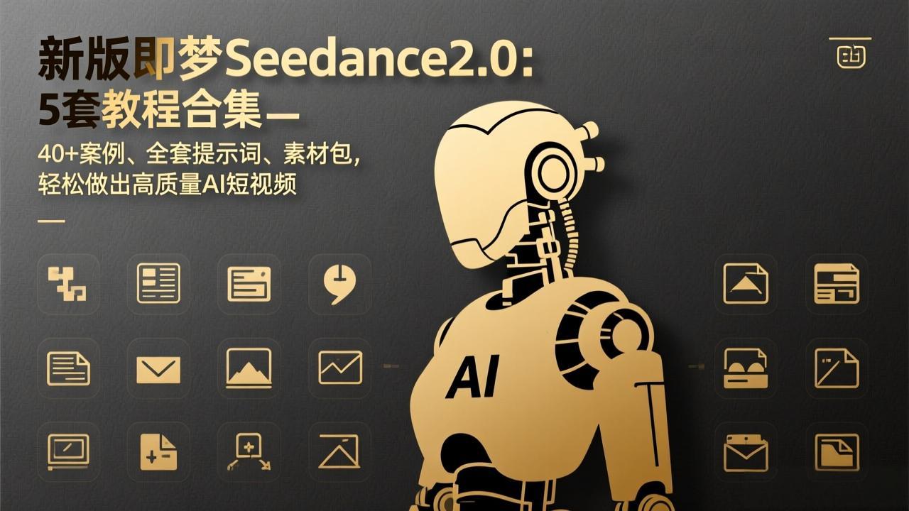 新版即梦Seedance2.0:5套教程合集,40+案例、全套提示词、素材包,轻松做出高质量AI短视频-汇课新知资源网