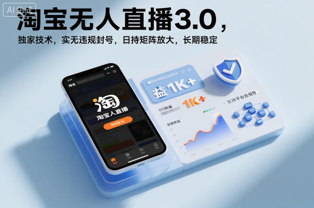 淘宝无人直播3.0，独家技术，实无违规封号，日收益1k+，支持矩阵放大，长期稳定【揭秘】-汇课新知资源网