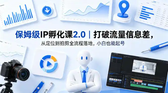 保姆级IP孵化课2.0｜打破流量信息差，从定位到拍剪全流程落地，小白也能起号-汇课新知资源网