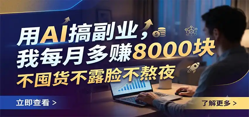 用AI搞副业,我每月多赚8000块,不囤货不露脸不熬夜-汇课新知资源网