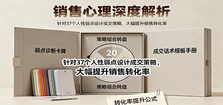 销售心理深度解析:针对37个人性弱点设计成交策略,大幅提升销售转化率!-汇课新知资源网