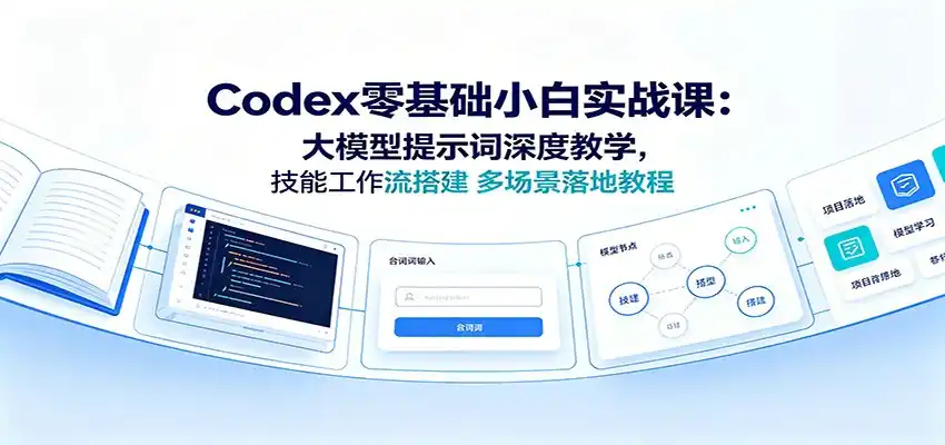 Codex零基础小白实战课：大模型提示词深度教学，技能工作流搭建多场景落地教程-汇课新知资源网