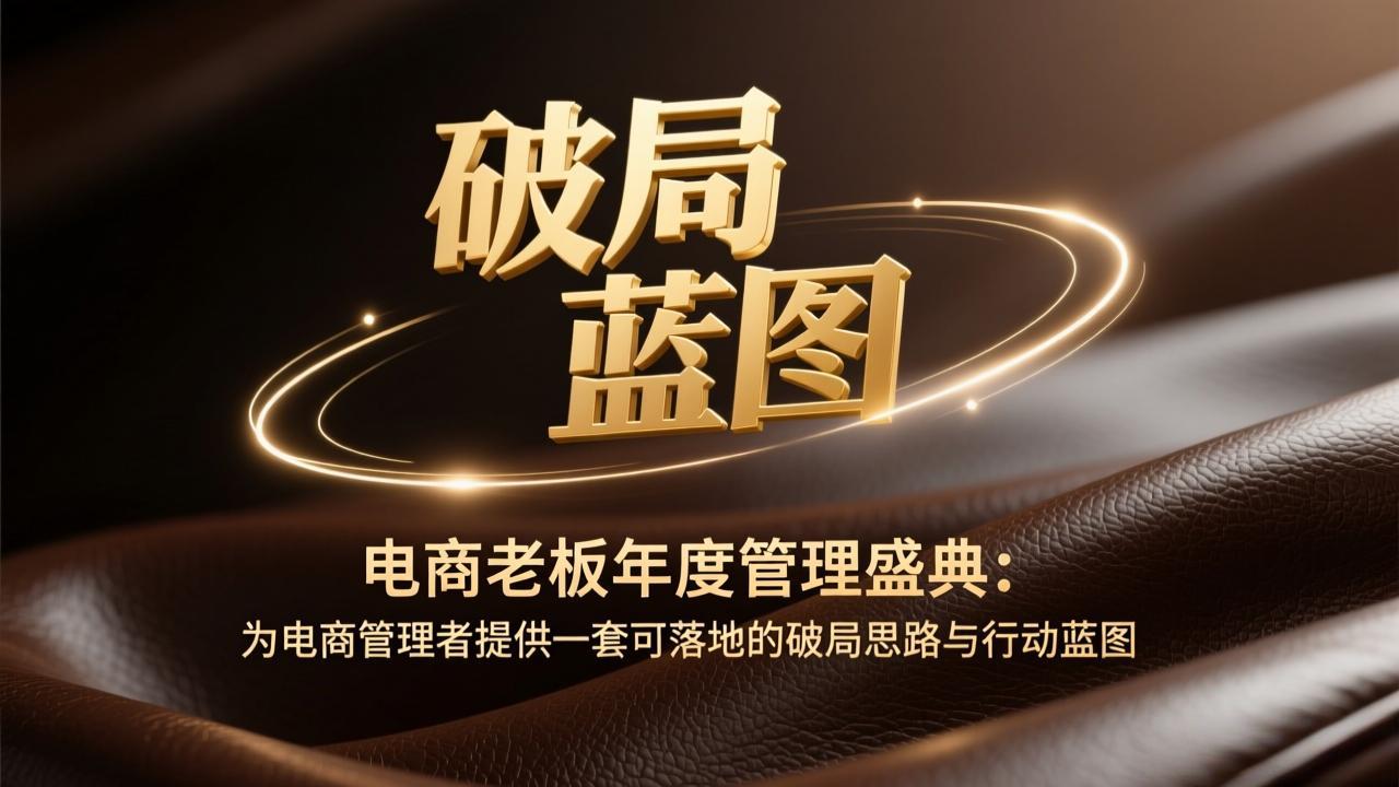 电商老板年度管理盛典:为电商管理者提供一套可落地的破局思路与行动蓝图-汇课新知资源网