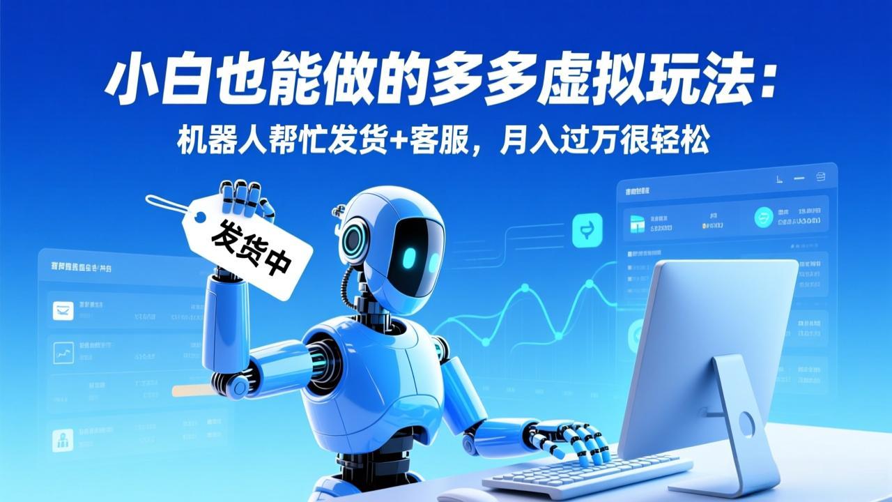 小白也能做的多多虚拟玩法：机器人帮忙发货+客服，月入过万很轻松-汇课新知资源网