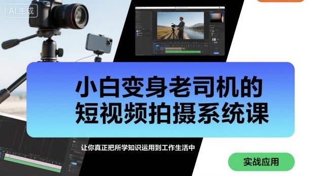 小白变身老司机的短视频拍摄系统课,让你真正把所学知识运用到工作生活中-汇课新知资源网