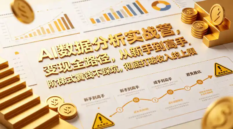 AI数据分析实战营,变现全路径,从新手到高手,阶梯式賺钱不踩坑,彻底打破收入的上限-汇课新知资源网