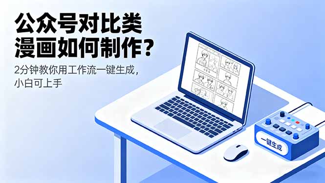 公众号对比类漫画如何制作?2分钟教你用工作流一键生成,小白可上手-汇课新知资源网