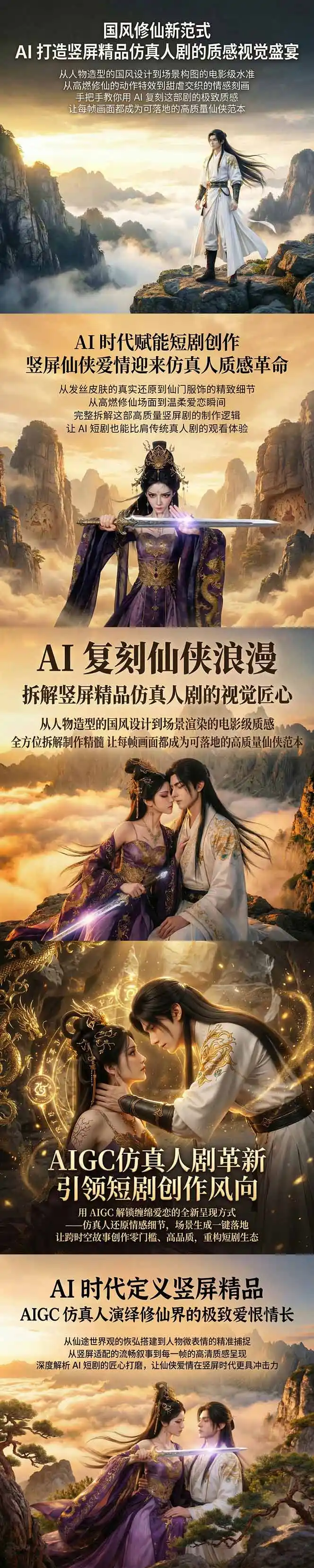 AIGC 仿真人短剧创作革新,解锁仙侠爱恋全新呈现,一键出高质场景,零门槛打造爆款剧集-汇课新知资源网