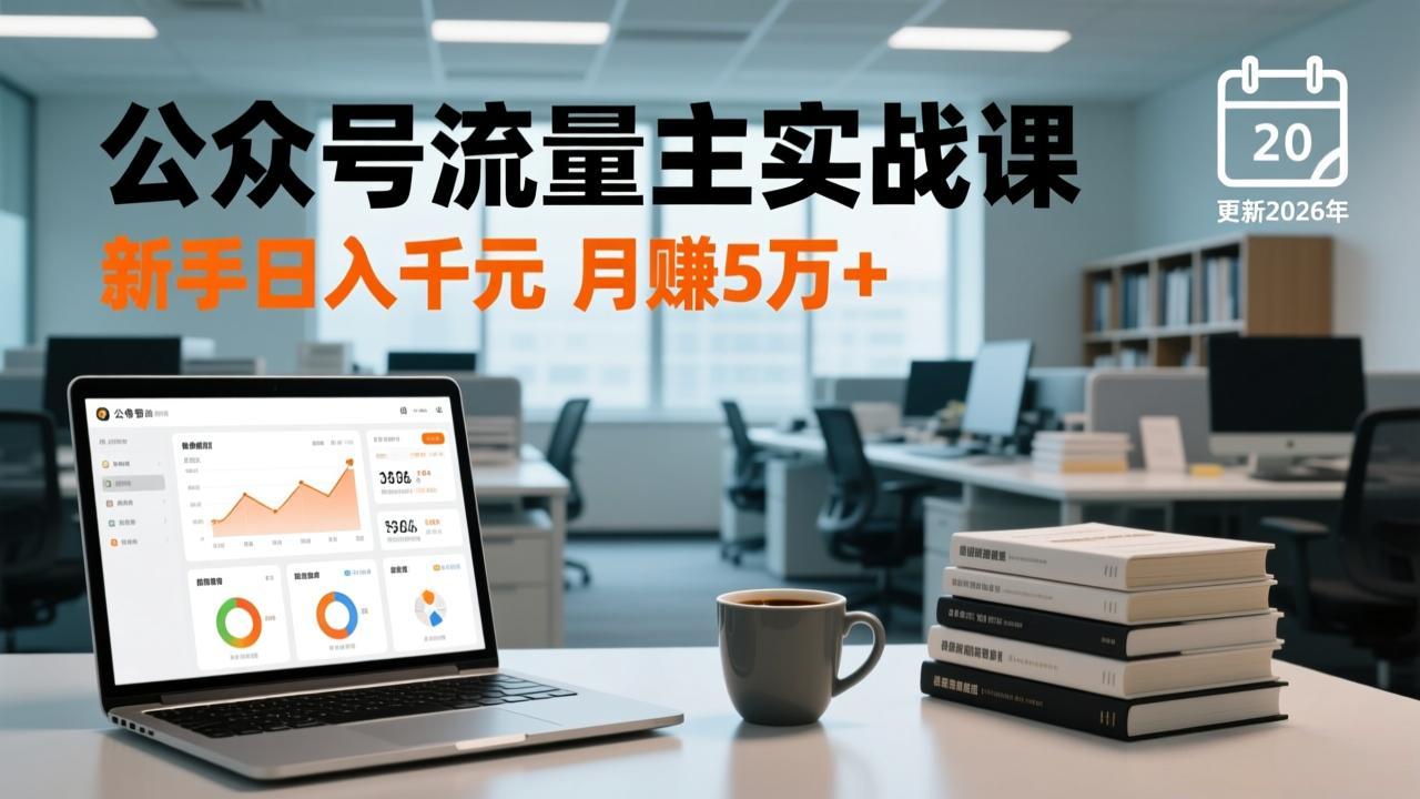 公众号流量主实战课,爆文写作、流量池运营、多平台分发,新手日入千元月赚5万+更新2026年-汇课新知资源网