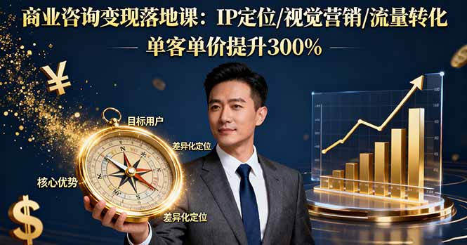 商业咨询变现落地课:IP定位/视觉营销/流量转化,单客单价提升300%-汇课新知资源网