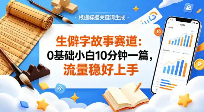 公众号流量主——生僻字故事赛道，流量稳，好上手，0基础小白也能10分钟一篇-汇课新知资源网