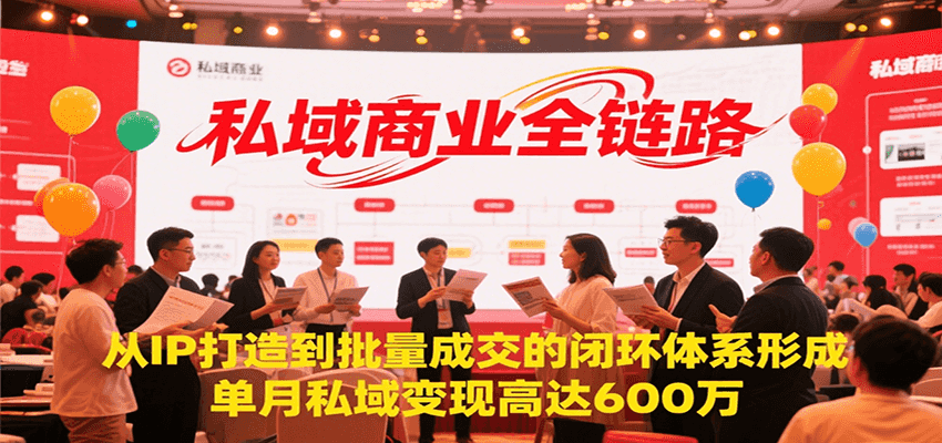 私域商业全链路，从IP打造到批量成交的闭环体系形成，单月私域变现600万-汇课新知资源网