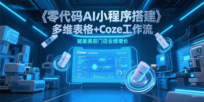 零代码AI小程序搭建，多维表格+Coze工作流，赋能美容门店业绩增长-汇课新知资源网