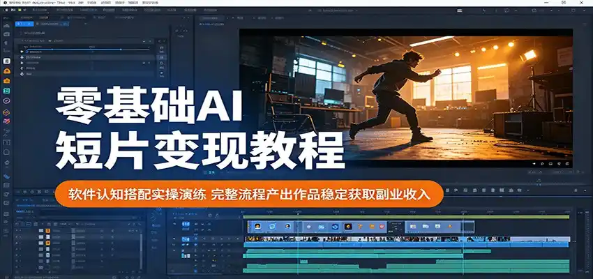 零基础AI短片变现教程:软件认知搭配实操演练,完整流程产出作品稳定获取副业收入-汇课新知资源网