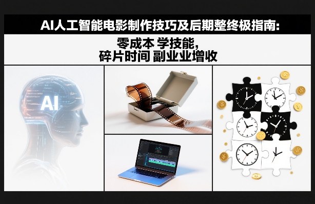 AI人工智能电影制作技巧及后期完整终极指南：零成本学技能，碎片时间副业增收-汇课新知资源网