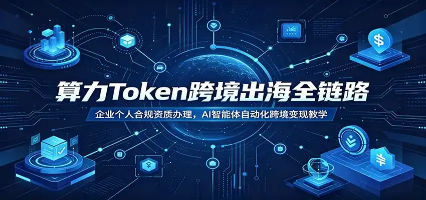 算力Token跨境出海全链路:企业个人合规资质办理,AI智能体自动化跨境变现教学-汇课新知资源网
