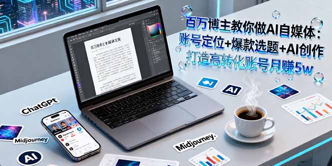 百万博主教你做AI自媒体：账号定位+爆款选题+AI创作 打造高转化账号月赚5w-汇课新知资源网