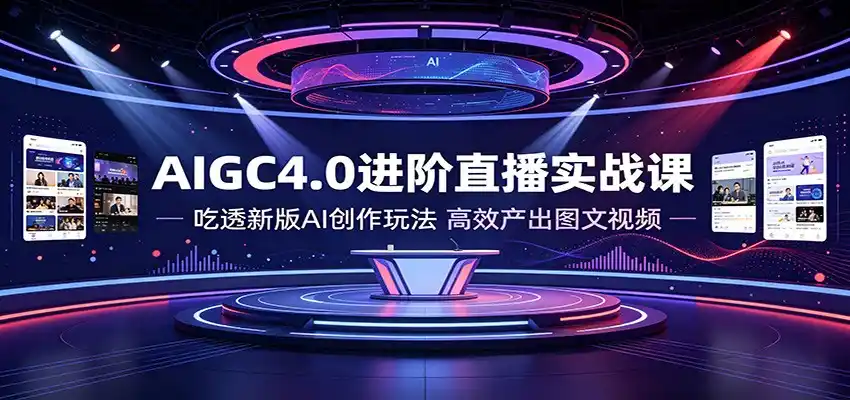 AIGC4.0进阶直播实战课：吃透新版AI创作玩法，高效产出图文视频-汇课新知资源网