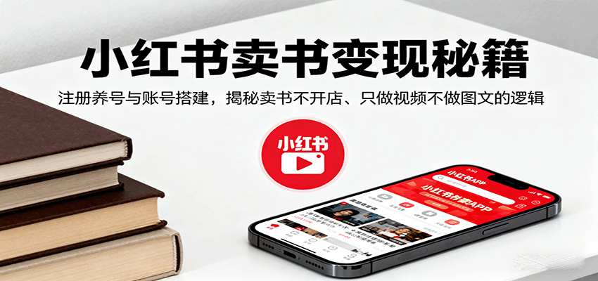 小红书卖书变现秘籍,注册养号与账号搭建,揭秘卖书不开店、只做视频不做图文的逻辑-汇课新知资源网