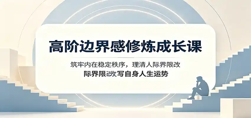 高阶边界感修炼成长课:筑牢内在稳定秩序,理清人际界限改写自身人生运势-汇课新知资源网