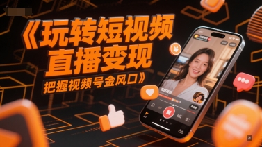 玩转短视频直播变现，把握视频号金风口-汇课新知资源网