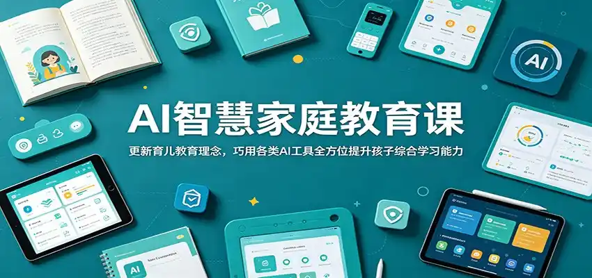 AI智慧家庭教育课:更新育儿教育理念,巧用各类AI工具全方位提升孩子综合学习能力-汇课新知资源网