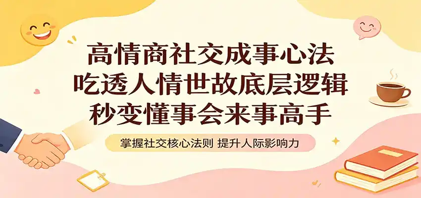 高情商社交成事心法：吃透人情世故底层逻辑，秒变懂事会来事高手-汇课新知资源网