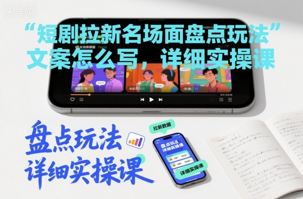 短剧拉新名场面盘点玩法文案怎么写,详细实操课-汇课新知资源网