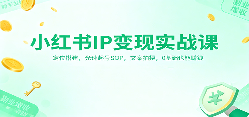 小红书IP变现实战课:定位搭建,光速起号SOP,文案拍摄,0基础也能赚钱-汇课新知资源网