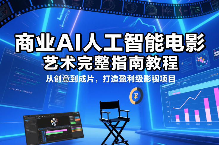 商业AI人工智能电影制作的艺术完整指南教程,从创意到成片,打造盈利级影视项目-汇课新知资源网