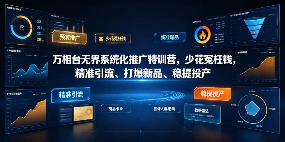 万相台无界系统化推广特训营VI0.0,少花冤枉钱,精准引流、打爆新品、稳提投产(全程录音+字幕)-汇课新知资源网