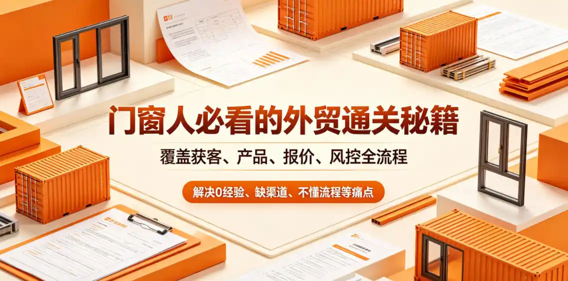 门窗人必看的外贸通关秘籍，块覆盖获客、产品、报价、风控全流程，解决0经验、缺渠道、不懂流程等痛点-汇课新知资源网