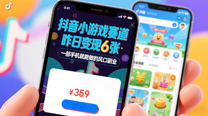 抖音小游戏赛道,昨日变现600+,零基础一部手机就能做的风口副业【揭秘】-汇课新知资源网