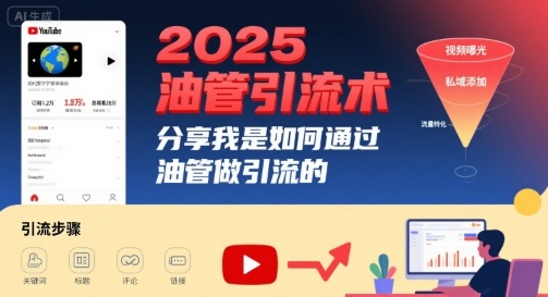 2025油管引流术，分享我是如何通过油管做引流的-汇课新知资源网