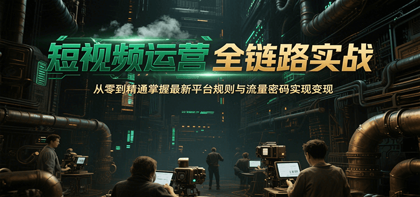 短视频运营全链路实战，从零到精通掌握最新平台规则与流量密码实现变现-汇课新知资源网