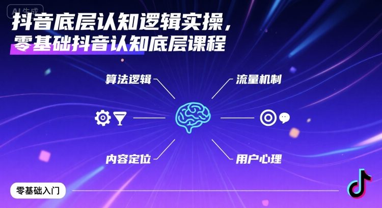 抖音底层认知逻辑实操，零基础抖音认知底层课程-汇课新知资源网