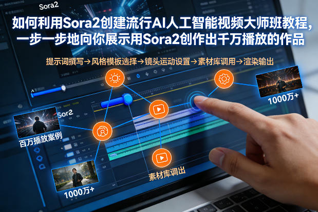 如何利用Sora2创建流行AI人工智能视频大师班，一步一步地向你展示用Sora2创作出千万播放的作品-汇课新知资源网
