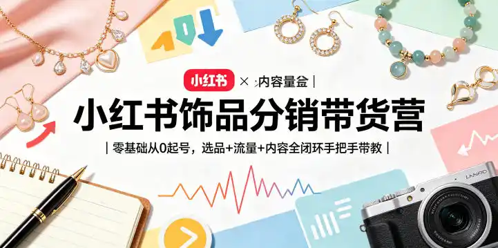 小红书饰品分销带货营|零基础从0起号,选品+流量+内容全闭环手把手带教(更新0527)-汇课新知资源网