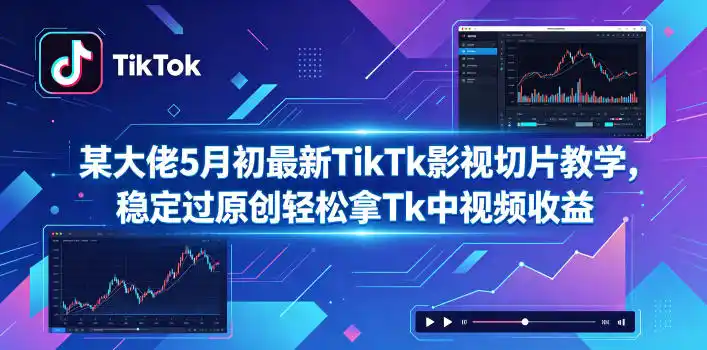 某大佬5月初最新TikTk影视切片教学,稳定过原创轻松拿Tk中视频收益-汇课新知资源网