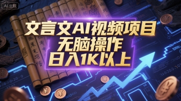 文言文AI视频项目，无脑操作，日入1K以上-汇课新知资源网
