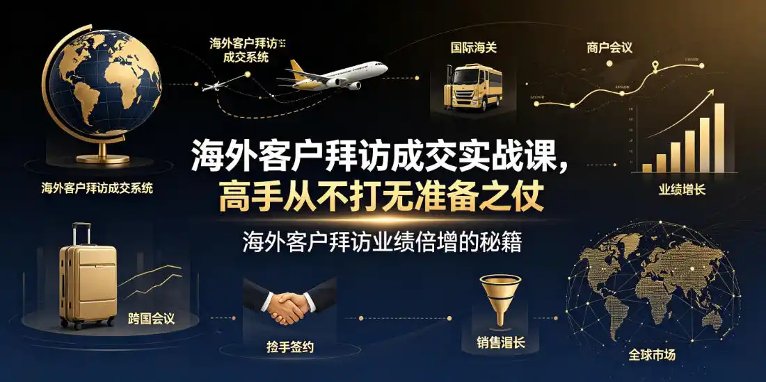 海外客户拜访成交实战课,高手从不打无准备之仗,海外客户拜访业绩倍增的秘籍-汇课新知资源网