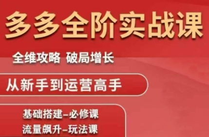 大炮·拼多多全阶实战课程(更新2026)-汇课新知资源网