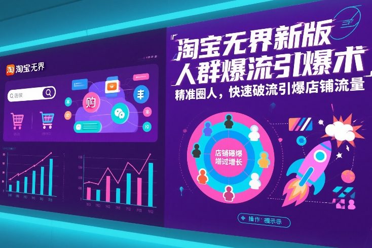 淘宝无界新版人群爆流引爆术，精准圈人，快速破流引爆店铺流量-汇课新知资源网