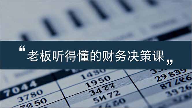 老板能听得懂的财务决策课,报表解读、数据洞察、风险识别,用财务驱动业务增长-汇课新知资源网
