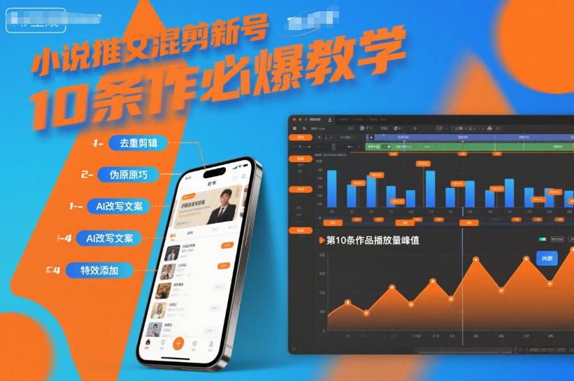 小说推文混剪新号10条必爆教学,伪原创10条作品必爆技巧-汇课新知资源网