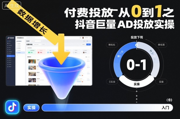 付费投放从0到1之抖音巨量AD投放实操-汇课新知资源网