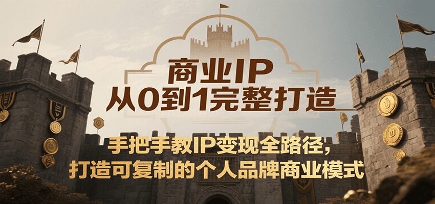 商业IP从0到1完整打造，手把手教IP变现全路径，打造可复制的个人品牌商业模式-汇课新知资源网